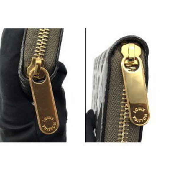 LOUIS VUITTON Zippy Wallet Champagne Metalize Grey Long Vernis - Picture 5 of 16